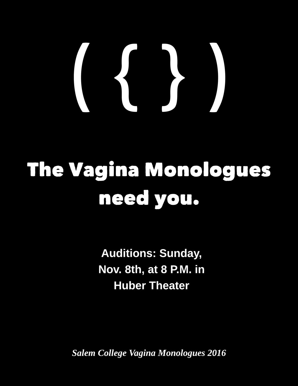 Vagina Monologues Auditions