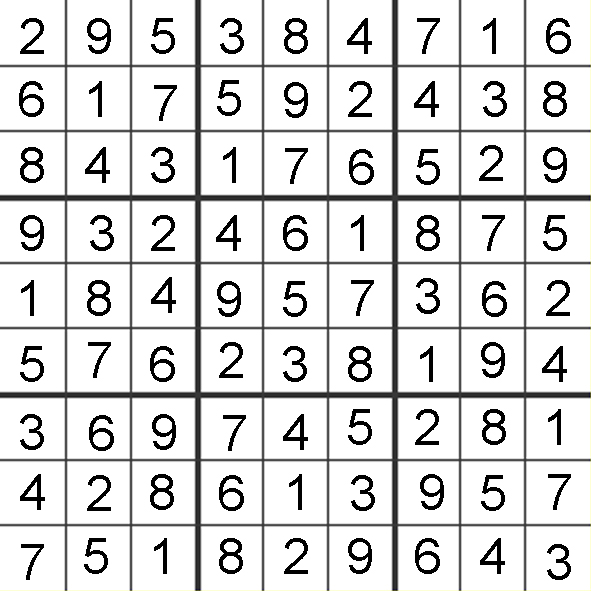 November Sodoku Solution